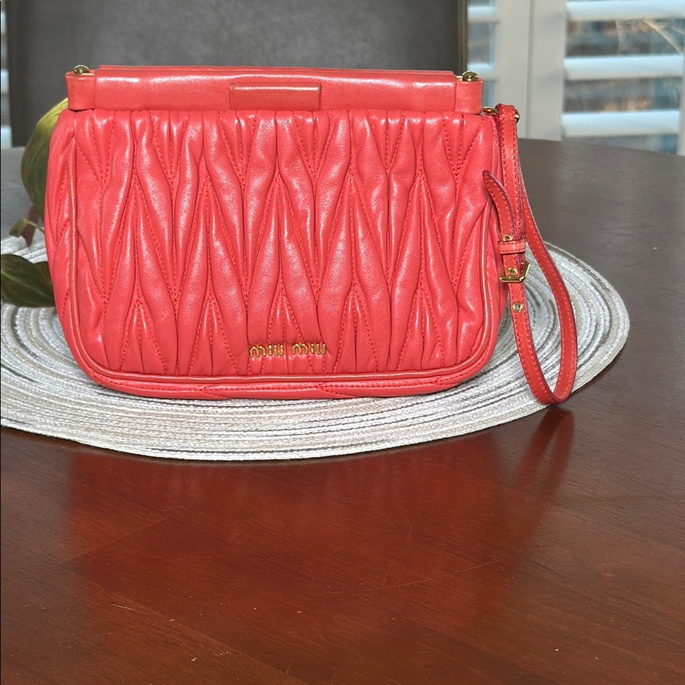 COA Miu Miu Matelasse Quilted Leather Wristlet